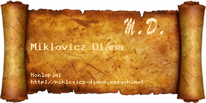 Miklovicz Diána névjegykártya